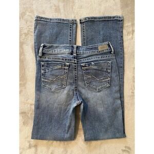 BKE Jeans Girls Size 12 Blue Bootcut Medium Wash Stretch Denim Adjustable Waist